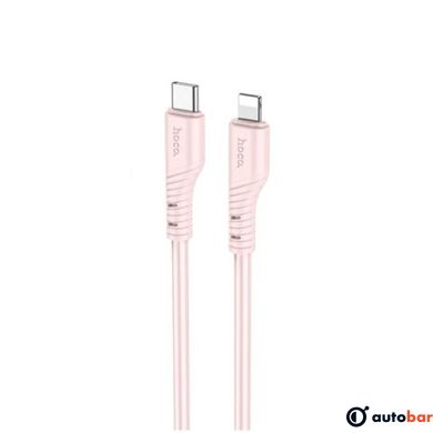Кабель HOCO X97 Crystal color PD silicone charging data cable iP light pink
