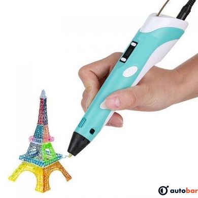 3D ручка Smart 3D Pen 2 c LCD дисплеєм. Колір блакитний