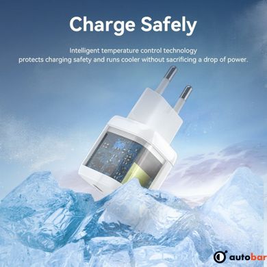 Зарядний пристрій Vention 1-port USB-C GaN Charger(30W) EU-Plug White (FAKW0-EU)