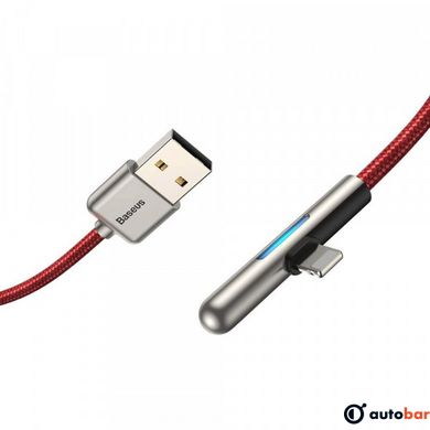 Кабель Baseus USB3.1 AM-Lightning M, 2 м, 1.5A, 90° з кольоровою індикацією Червоний, (CAL7C-B09)
