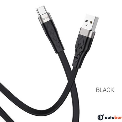 Кабель HOCO X53 USB to Type-C 3A, 1m, silicone, aluminum connectors, Black