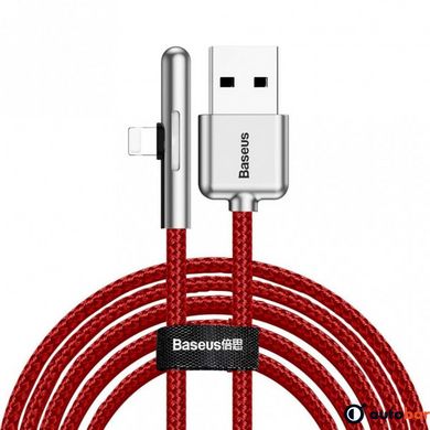 Кабель Baseus USB3.1 AM-Lightning M, 2 м, 1.5A, 90° з кольоровою індикацією Червоний, (CAL7C-B09)