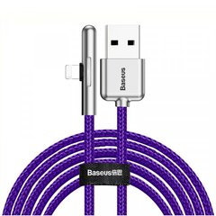 Кабель Baseus USB3.1 AM-Lightning M, 2 м, 1.5A, 90° з кольоровою індикацією Пурпуровий, (CAL7C-B05)
