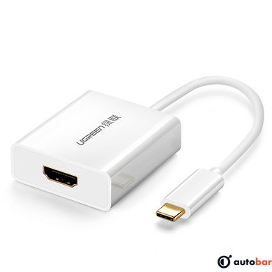 Перехідник USB 2.0 Type-C --> HDMI V1.4b білий Ugreen 40273