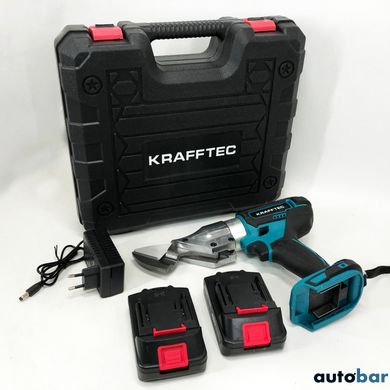 Ножиці акумуляторні по металу в кейсі Krafftec DJS130R, 2 акб 36V/5AP ws88638